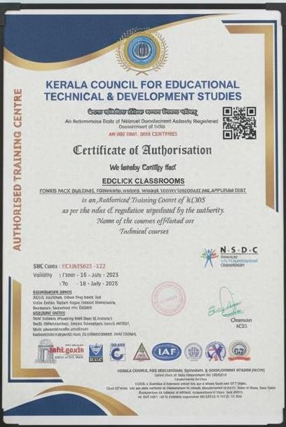 EV technician course completion certificate